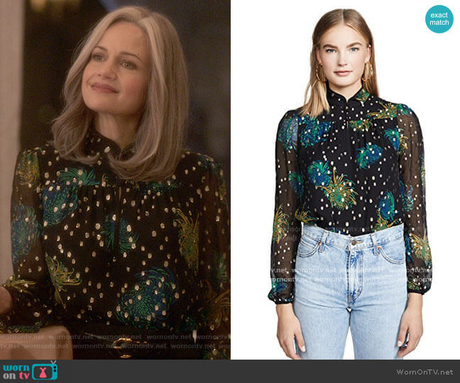 ALC Beatrix Blouse worn by Jamie (Carla Gugino) on The Haunting of Bly Manor