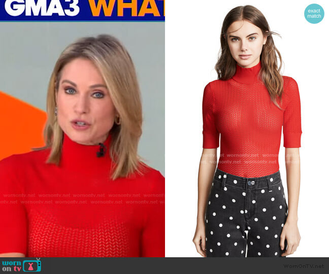 Lanie Pointelle Pullover by Alice + Olivia worn by Amy Robach  on Good Morning America