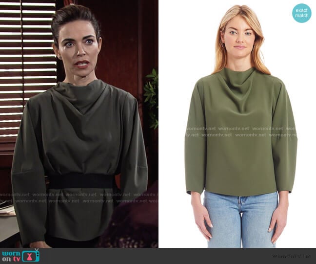 Philomena Top by Amanda Uprichard worn by Victoria Newman (Amelia Heinle) on The Young and the Restless