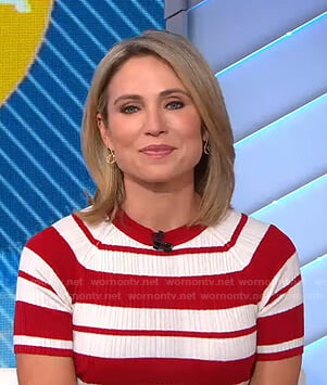 Amy’s red and white striped sweater on Good Morning America