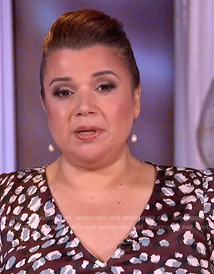 Ana’s brown leopard print blouse on The View