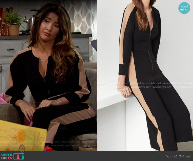 Bcbgmaxazria Zip Up Jumpsuit worn by Steffy Forrester (Jacqueline MacInnes Wood) on The Bold & the Beautiful