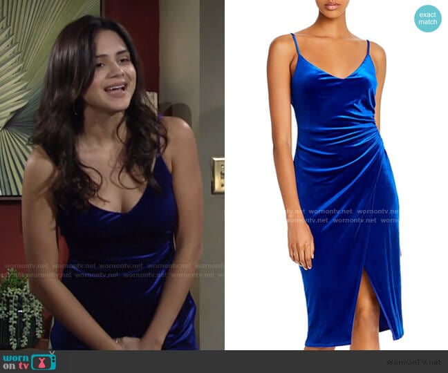 Bowery Velvet Dress by Black Halo worn by Lola Rosales (Sasha Calle) on The Young and the Restless