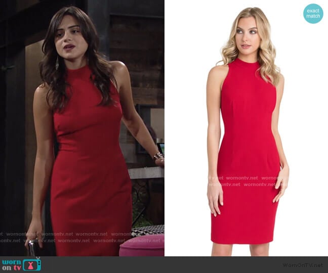 Micah Sheath Dress by Black Halo worn by Lola Rosales (Sasha Calle) on The Young and the Restless