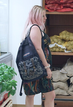 Britney's navy floral backpack on We Are Who We Are