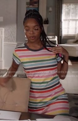 Diane's multicolor striped t-shirt dress on Black-ish