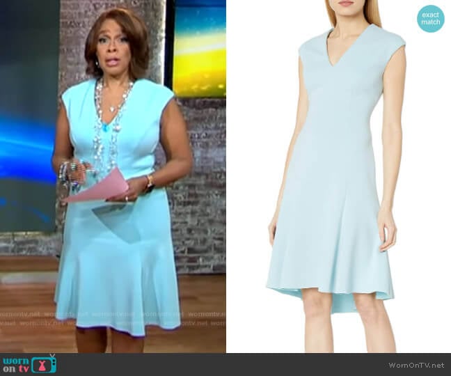 WornOnTV: Gayle King’s light blue v-neck dress on CBS This Morning ...