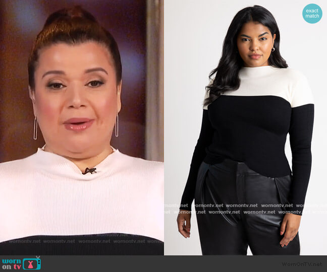 Colorblock Sweater by Eloquii worn by Ana Navarro on The View