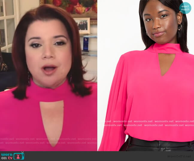 Dramatic Sleeve Blouse with Cutout by Eloquii worn by Ana Navarro on The View