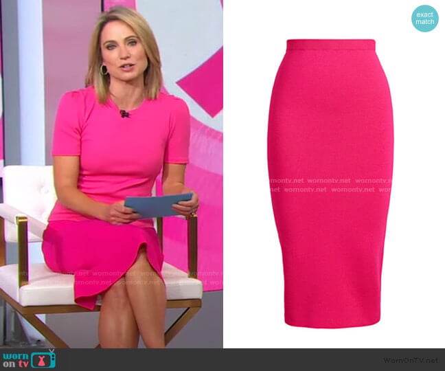 Jacqui Sweater Skirt - Eva Mendes Collection by New York & Company worn by Amy Robach on Good Morning America