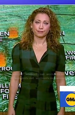 Ginger’s green plaid shirtdress on Good Morning America