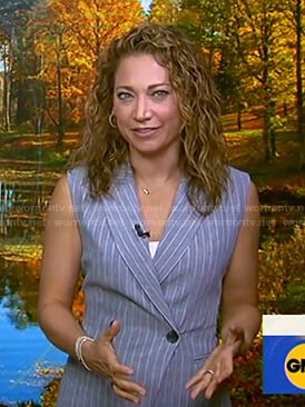 Ginger’s grey striped vest and pants on Good Morning America