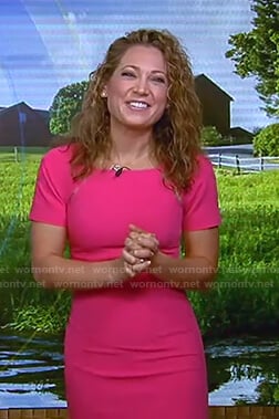 Ginger’s pink cutout short sleeve dress on Good Morning America