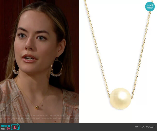 Newport Pendant Necklace by Gorjana worn by Hope Logan (Annika Noelle) on The Bold & the Beautiful