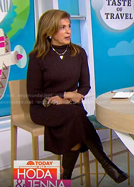 Hoda’s brown ribbed knit dress on Today