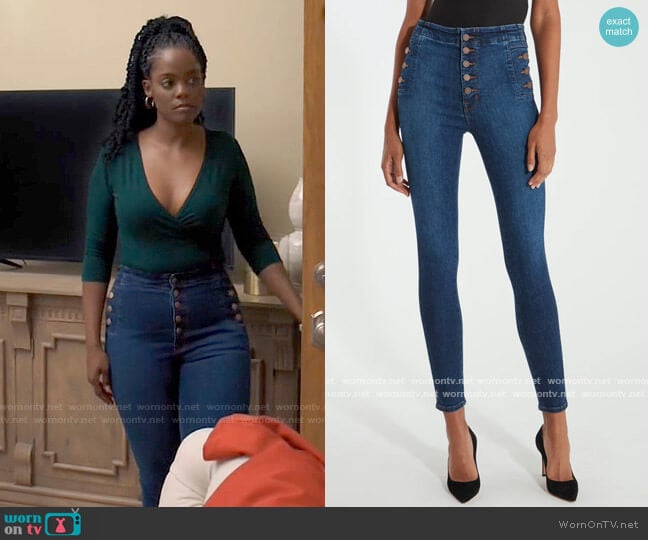 J Brand Natasha Jeans worn by Sabrina Hollins (Novi Brown) on Tyler Perrys Sistas