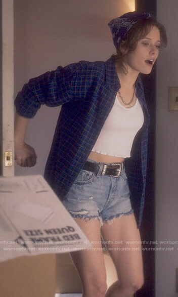 Jamie’s denim shorts and checked shirt on The Haunting of Bly Manor