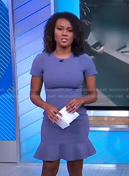 Janai’s purple ruffle hem dress on Good Morning America