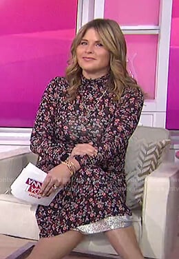 Jenna’s black floral jersey dress on Today