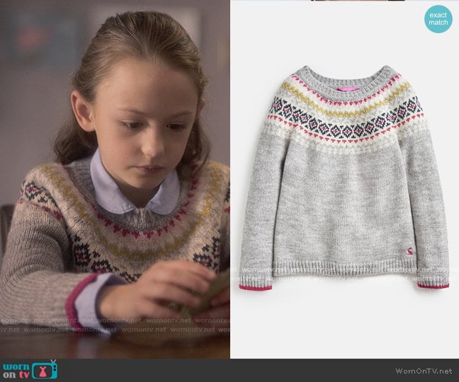 Joules Orkney Fair Isle Jumper worn by Flora Wingrave (Amelie Bea Smith) on The Haunting of Bly Manor