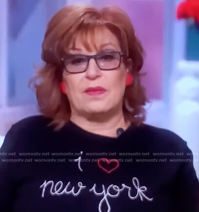 Joy's Love New York embroidered sweater on The View