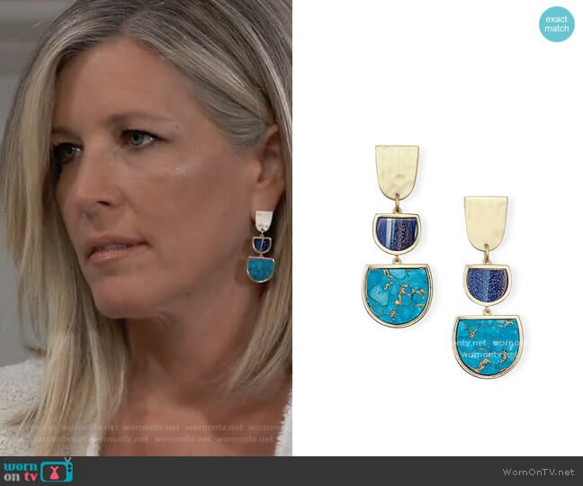 Kendra Scott Luna Earrings worn by Carly Spencer (Laura Wright) on General Hospital