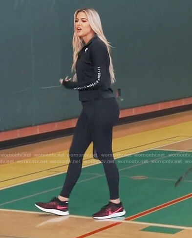 Khloe's black Nike zip jacket on Keeping Up with the Kardashians