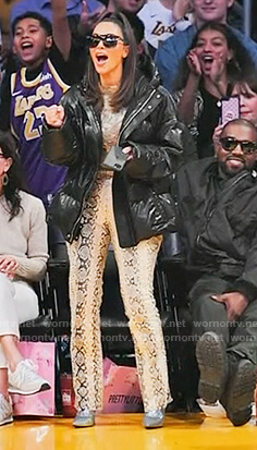 Kim’s snakeskin pants on Keeping Up with the Kardashians
