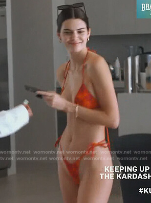 Kendall’s orange tie dye bikini on Keeping Up with the Kardashians