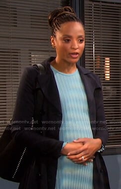 Lani’s blue ribbed knit dress on Days of our Lives