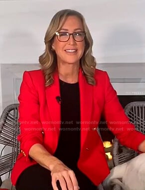 Lara’s red double breasted blazer on Good Morning America