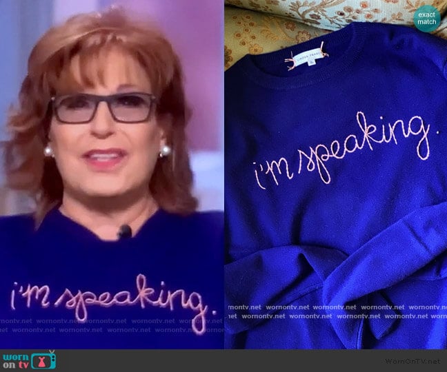 I'm Speaking sweater by Lingua Franca worn by Joy Behar  on The View