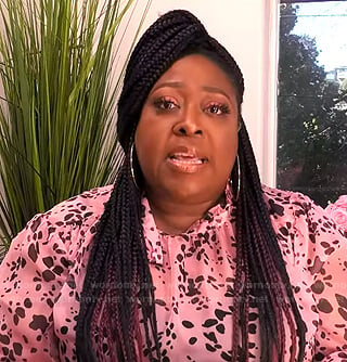 Loni’s pink dotted ruffle blouse on The Real