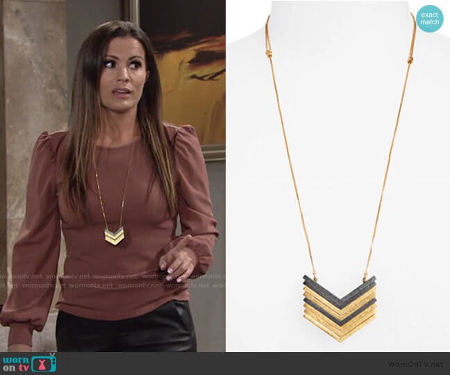 Arrowstack Necklace by Madewell worn by Chelsea Lawson (Melissa Claire Egan) on The Young and the Restless