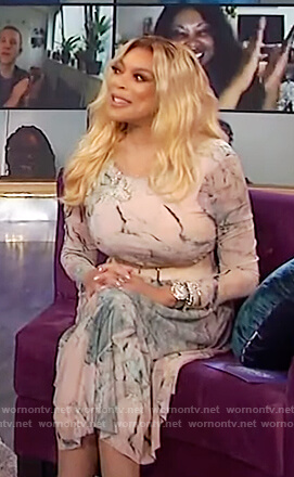 Wendy’s marble print mesh dress on The Wendy Williams Show