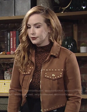 Mariah’s studded suede jacket on The Young and the Restless