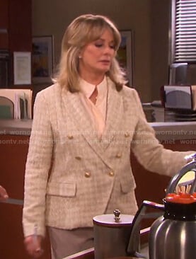 Marlena's metallic tweed blazer on Days of our Lives