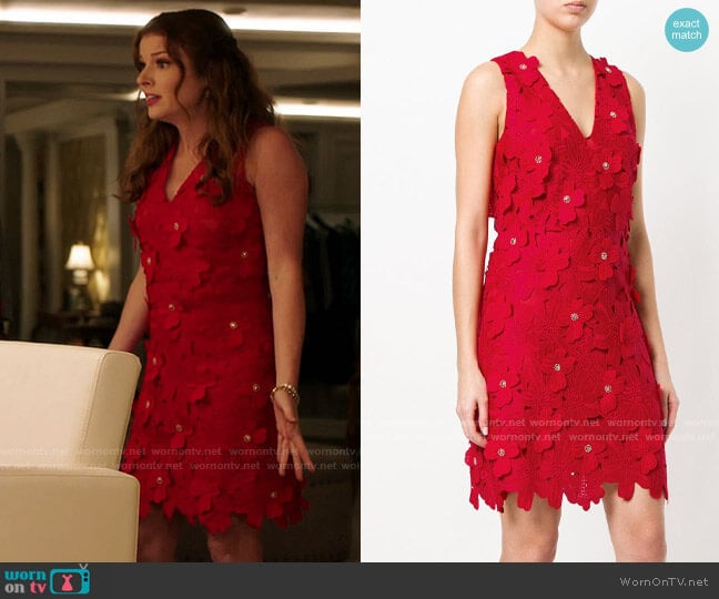 MICHAEL Michael Kors Floral Applique Dress worn by Rose Monreaux (Aubrey Dollar) on Filthy Rich