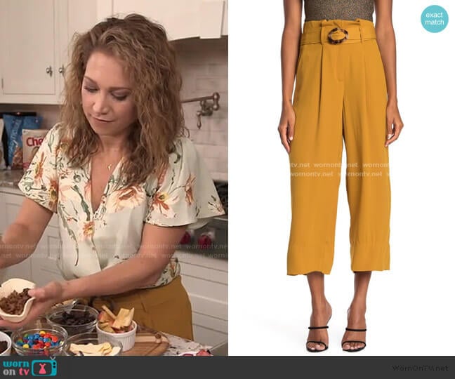 Belted Wide Leg Pants by Moon River worn by Ginger Zee on Good Morning America