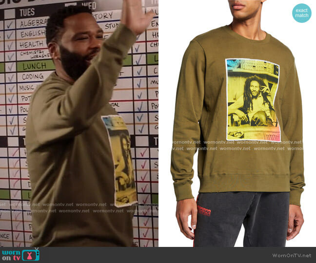 Bob Marley Photo Sweatshirt by Ovadia worn by Andre Johnson (Anthony Anderson) on Blackish