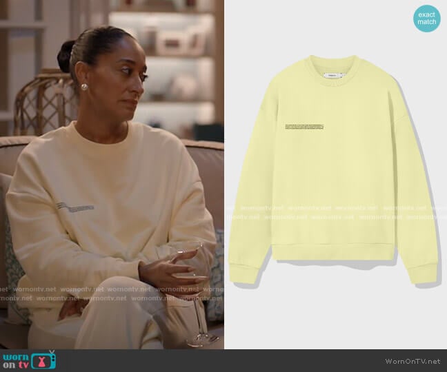 Lightweight Recycled Cotton Sweatshirt by Pangaia worn by Rainbow Johnson (Tracee Ellis Ross) on Black-ish