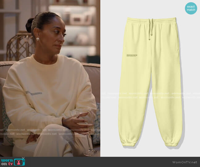 Lightweight Recycled Cotton Track Pants by Pangaia worn by Rainbow Johnson (Tracee Ellis Ross) on Black-ish