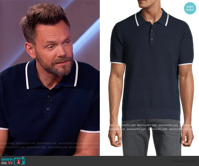 Edmond Cotton-Blend Polo by Rag and Bone worn by Joel McHale on The Kelly Clarkson Show