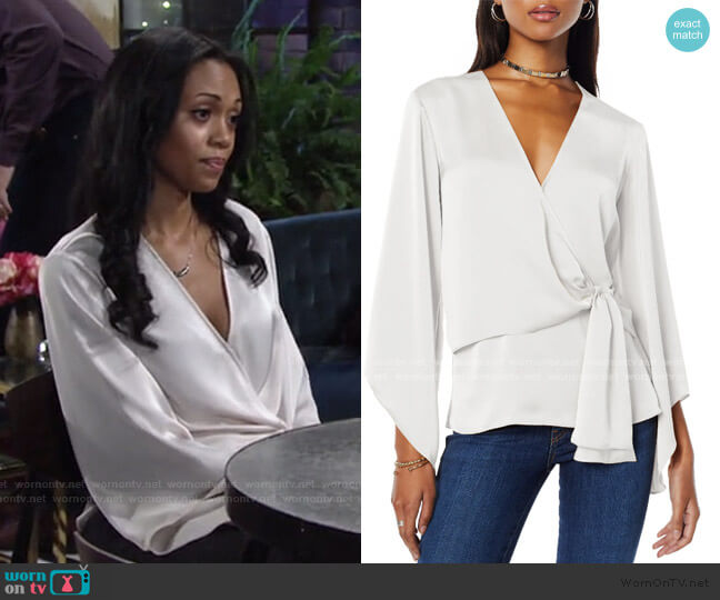 WornOnTV: Amanda’s white wrap blouse on The Young and the Restless ...