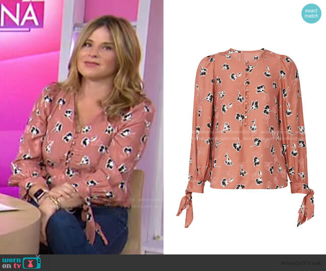 Long Sleeve Paintbrush Top by Rebecca Taylor worn by Jenna Bush Hager  on Today