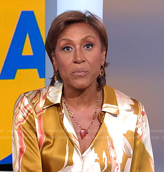 Robin’s abstract print blouse on Good Morning America
