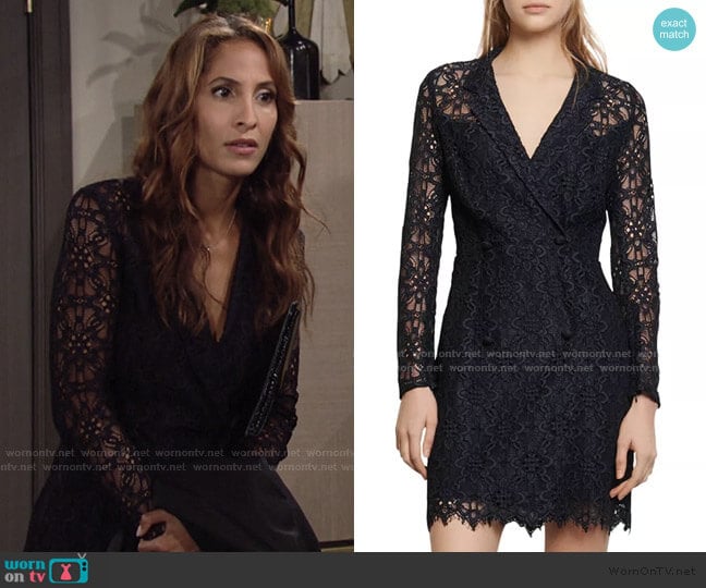 Nanie Lace Dress by Sandro worn by Lily Winters (Christel Khalil) on The Young and the Restless