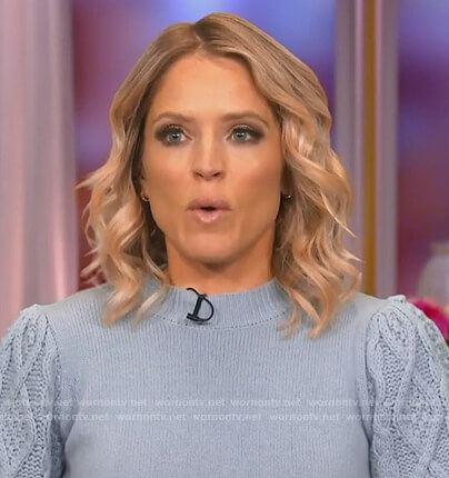 Sara's blue cable knit sweater on The View
