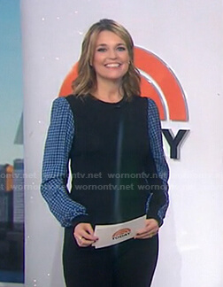 Savannah’s contrast panel sleeve sweater on Today