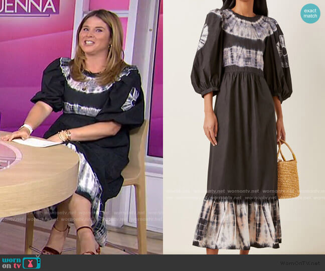 Daria Dye Puff-Sleeve Midi Dress by Sea worn by Jenna Bush Hager on Today